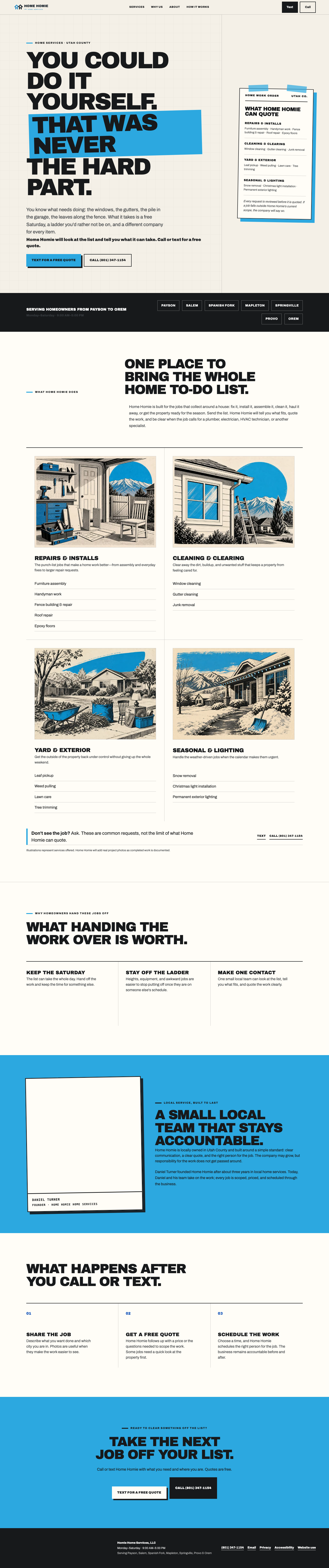 Full-page capture of the Home Homie website